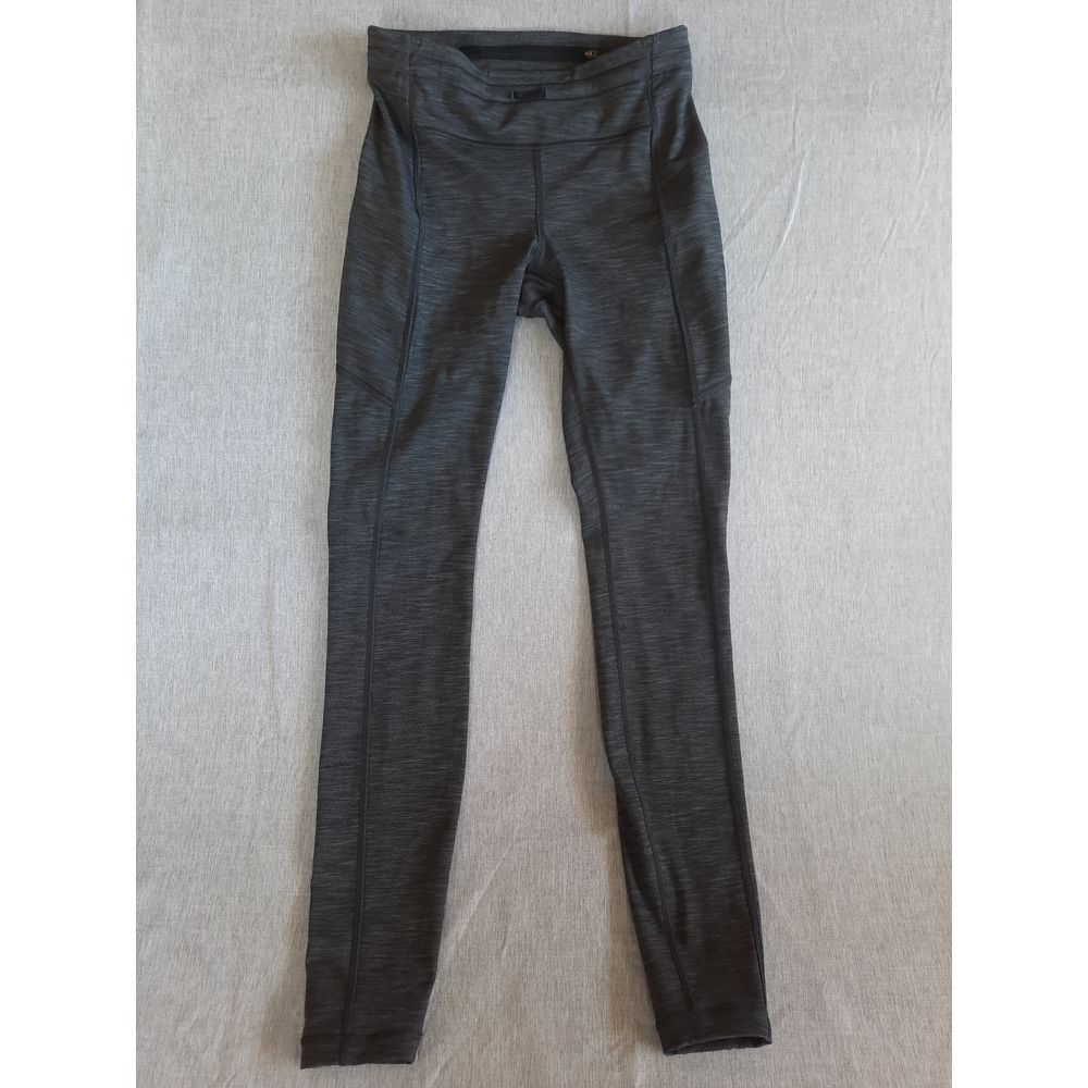 Lululemon Women 4 Waistband Logo Stretch Drawstring Gray Ankle Pants